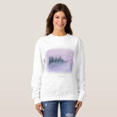 Sweatshirt Misty Night Purple Haze Moon Risen au-dessus du la (Devant entier)