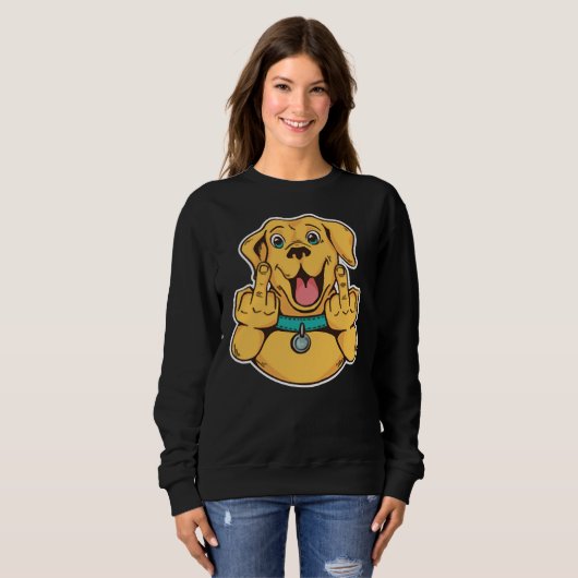 Sweatshirt Mittelfinger Labrador Retriever (Devant entier)