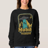 Sweatshirt Mobile Alabama Ufo Alien Hunter Ironique 80s State (Devant)