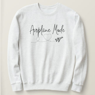 Sweatshirt Mode avion avec coeur en noir