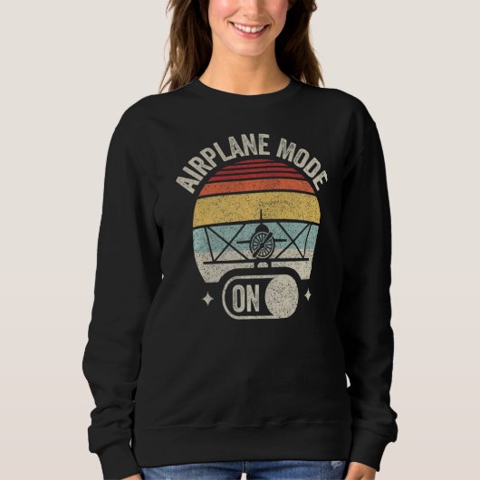 Sweatshirt Mode Avion vintage Retro Pilot Flying (Devant)