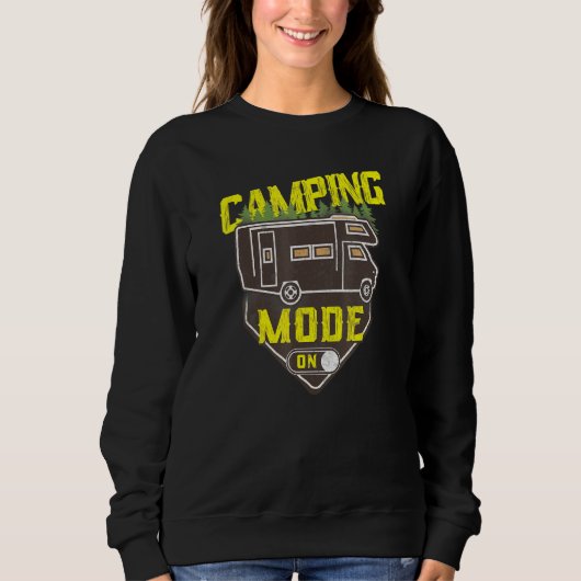 Sweatshirt Mode Camping Sur Motorhome Campervan (Devant)