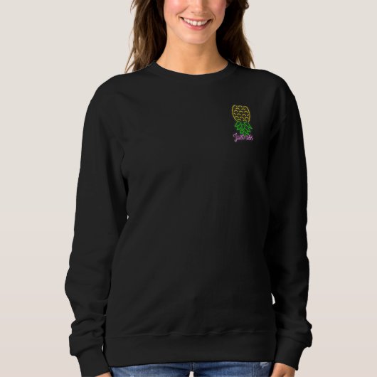 Sweatshirt Mode de fête à l'envers de l'ananas Swinger Vanill (Devant)