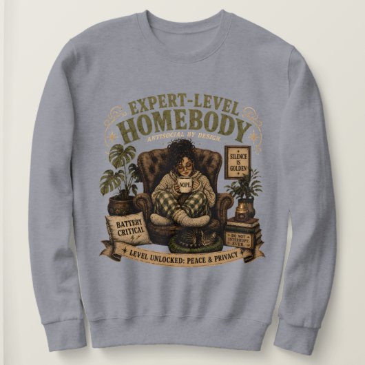 Sweatshirt Mode de vie d'introverti cosy (Design devant)