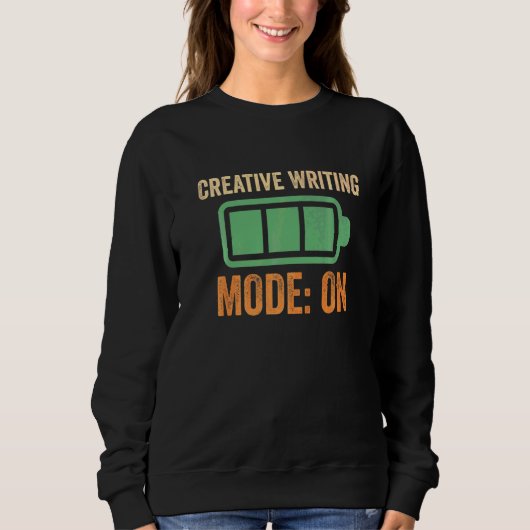 Sweatshirt Mode d'écriture créative sur batterie (Devant)