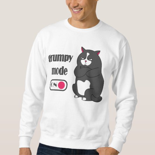 Sweatshirt Mode grumeux sur drôle de gros chat (Devant)