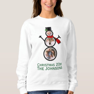 Sweatshirt Modèle de bonhomme de neige de Noël de photo de