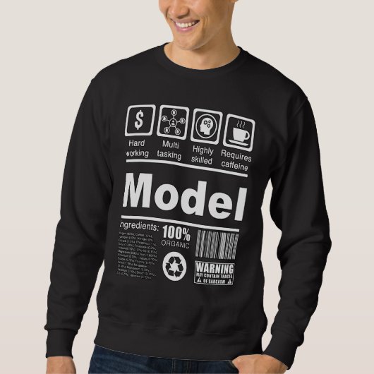 Sweatshirt Modèle de faits nutritionnels pour les modèles et (Devant)
