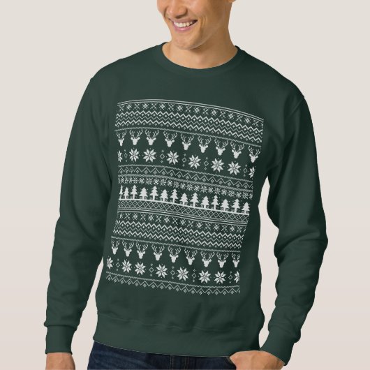 Sweatshirt Modèle de pull de Noël classique pour rennes (Devant)