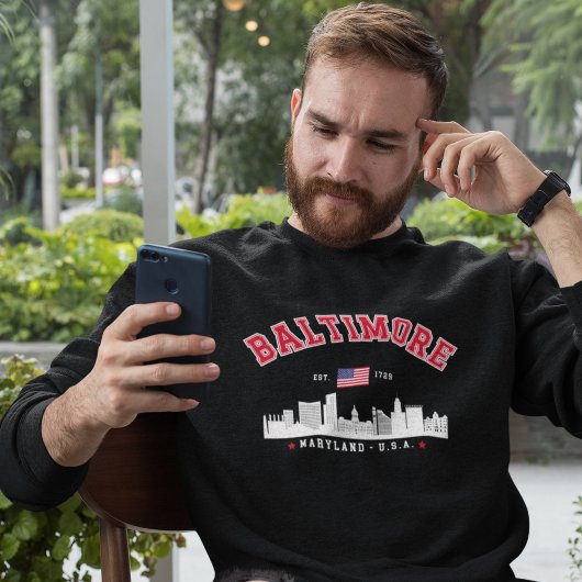 Sweatshirt Modern Baltimore Maryland Urban Skyline