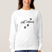 Sweatshirt Modern Cute Chat Maman Kitty Empreinte de patte Am (Devant)
