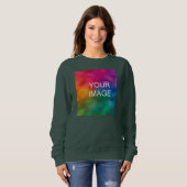 Sweatshirt Modern Front Print Womens Deep Forest Green (Devant entier)