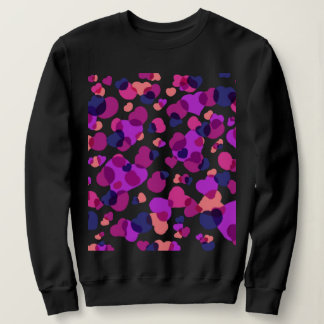 Sweatshirt Moderne Abstrait Taches Rose et Violet Artsy