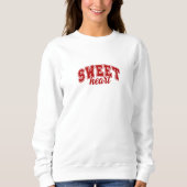 Sweatshirt Moderne Blanc Sweet Heart Print Femme (Devant)