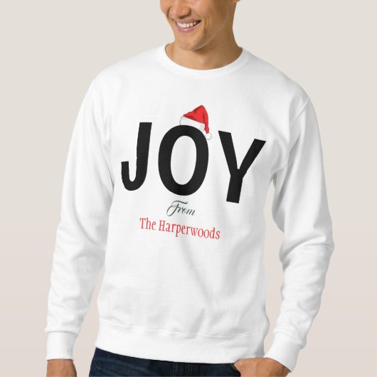 Sweatshirt Moderne Bold JOY Simple Élégante Famille de Noël (Devant)