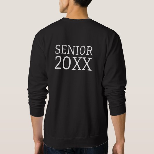 Sweatshirt Moderne Élégant Senior Green Thème Graduation (Dos)