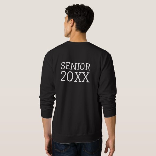 Sweatshirt Moderne Élégant Senior Green Thème Graduation (Dos entier)