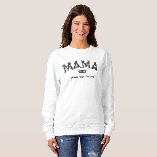 Sweatshirt Moderne Simple Bold Typographie Mama (Devant entier)