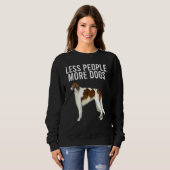 Sweatshirt Moins de gens Plus de chiens Borzoi Introvert (Devant entier)