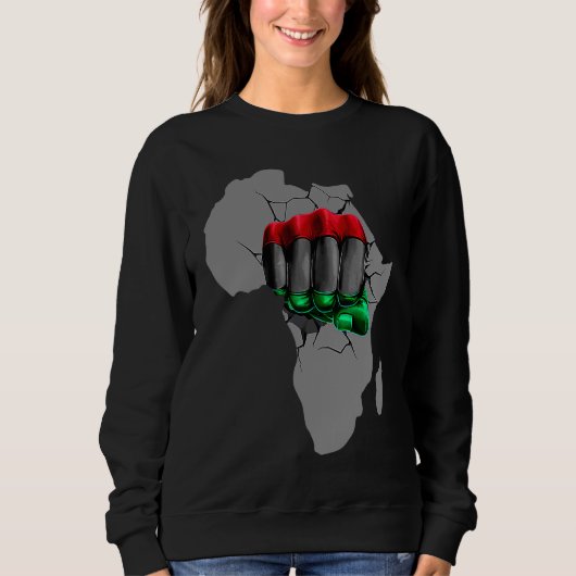 Sweatshirt Mois de l'histoire des Noirs BHM Afro Fierté Main (Devant)