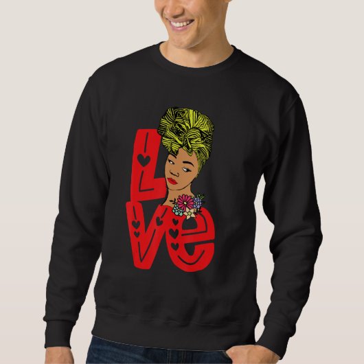 Sweatshirt Mois de l'histoire des Noirs Pajama Amour Africain (Devant)