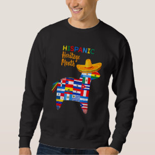 Sweatshirt Mois du patrimoine hispanique Tous les pays Drapea