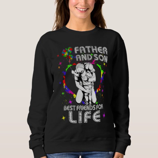 Sweatshirt Mois sensibilisation sur l'autisme Père Et Fils Me (Devant)