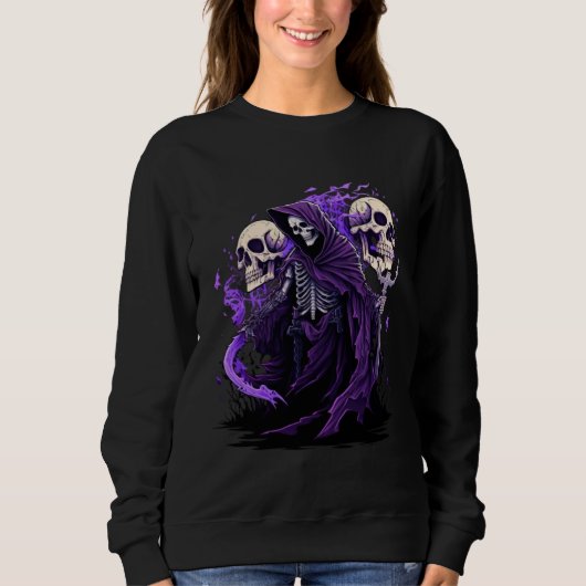 Sweatshirt Moissonneur de mort moderne Occulte Gothique Mort (Devant)