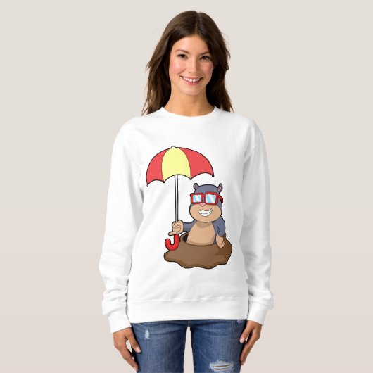 Sweatshirt Mole à la pluie avec parapluie (Devant entier)