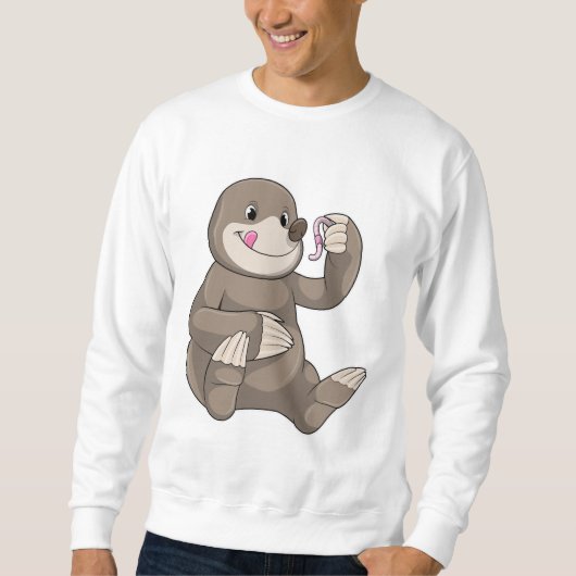 Sweatshirt Mole avec ver de terre (Devant)
