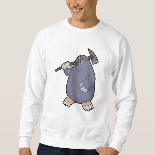 Sweatshirt Mole comme fermier avec Pickaxe & Spotlight (Devant)