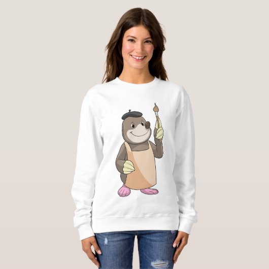 Sweatshirt Mole comme Peintre avec pinceau (Devant entier)