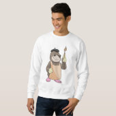Sweatshirt Mole comme Peintre avec pinceau (Devant entier)