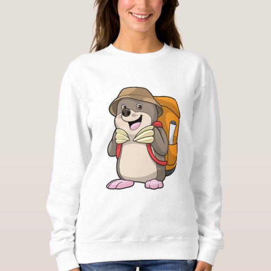 Sweatshirt Mole comme randonneur avec bagage (Devant)
