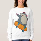 Sweatshirt Mole en skate avec skateboard (Devant)