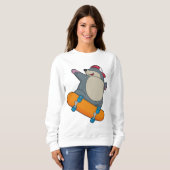 Sweatshirt Mole en skate avec skateboard (Devant entier)