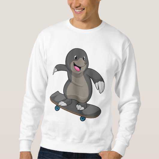 Sweatshirt Mole en skate avec skateboard (Devant)