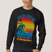 Sweatshirt Molokai Hawaii Retro Throwback Surf & Beach Souven (Devant)