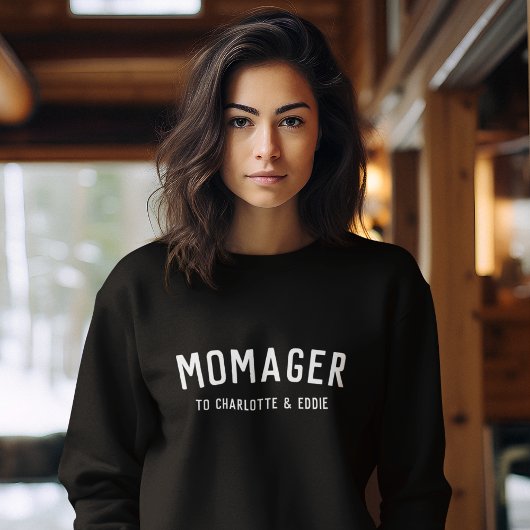 Sweatshirt Momager | Modern Mom Manager Noms des enfants
