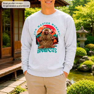 Sweatshirt Moment de maître zen Bigfoot Art rétro de méditati