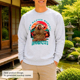 Sweatshirt Moment de maître zen Bigfoot Art rétro de méditati