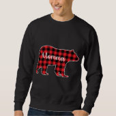 Sweatshirt Momma Bear Red Plaid Family Matching Christmas Paj (Devant)