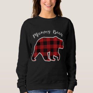 Sweatshirt MOMMY BEAR Women Red Plaid Christmas Pajama Family