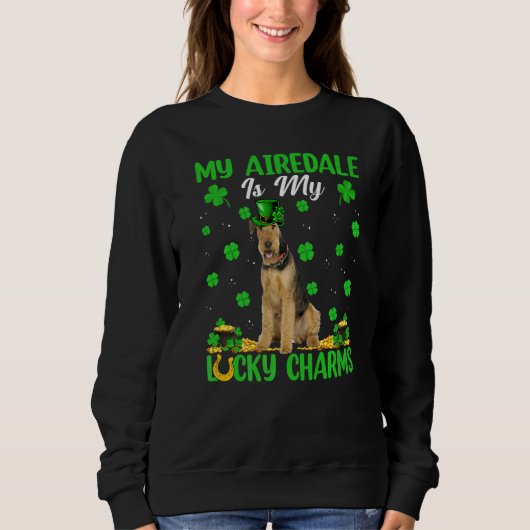 Sweatshirt Mon Airedale Est Mes Charmants Lucky Airedale Chie (Devant)