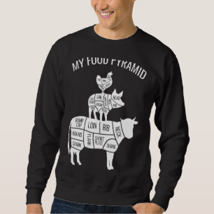 Sweatshirt Mon alimentation Pyramide Carnivore Cow Cow Cog Po