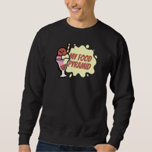 Sweatshirt Mon alimentation Pyramide crème glacée cône Joyeux
