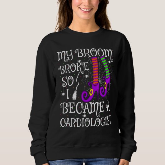 Sweatshirt Mon Balai Cassa Donc Je Devins Cardiologue Hallowe (Devant)