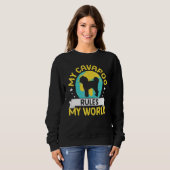 Sweatshirt Mon Cavapoo Dirige Mon Monde Chien Propriétaire De (Devant entier)