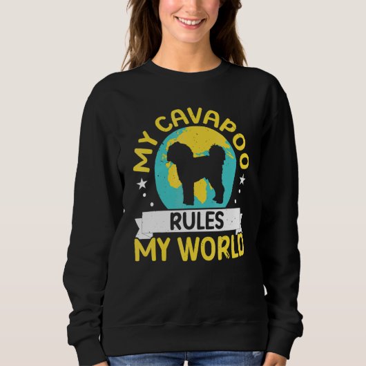 Sweatshirt Mon Cavapoo Dirige Mon Monde Chien Propriétaire De (Devant)