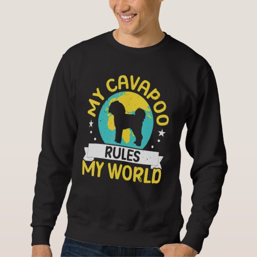 Sweatshirt Mon Cavapoo Dirige Mon Monde Chien Propriétaire De (Devant)